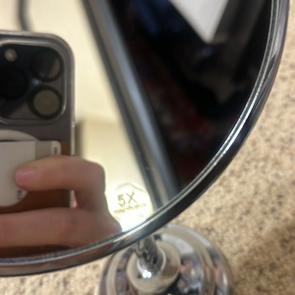 5X Magnification Silver 7” Vanity Mirror
